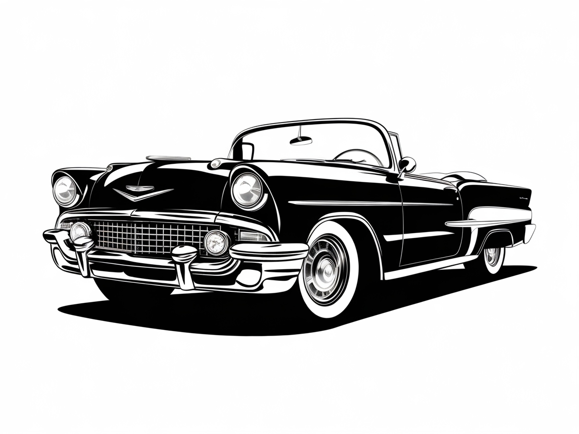 Cruise Into Creativity with This Classic Car Illustration