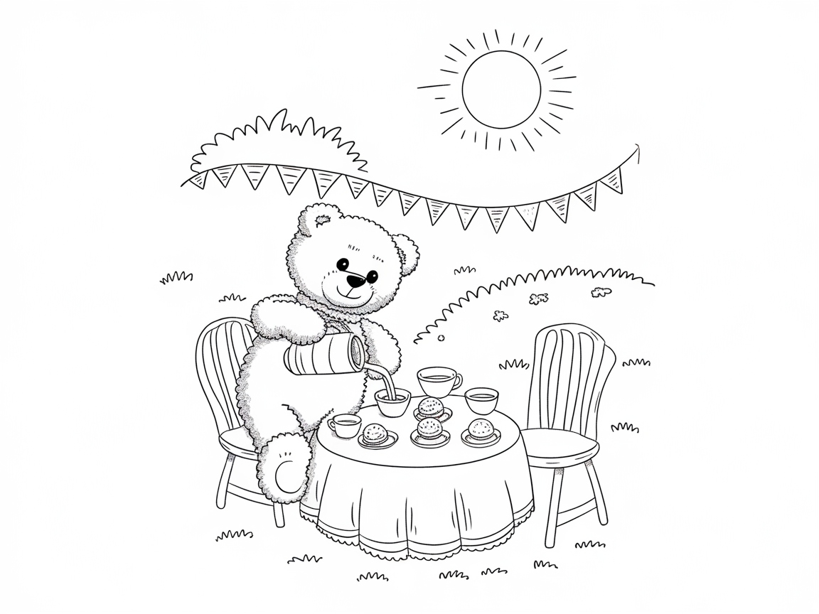 Tea Time with Teddy in the Garden