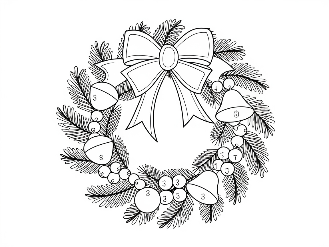 Color a Joyful Holiday Wreath