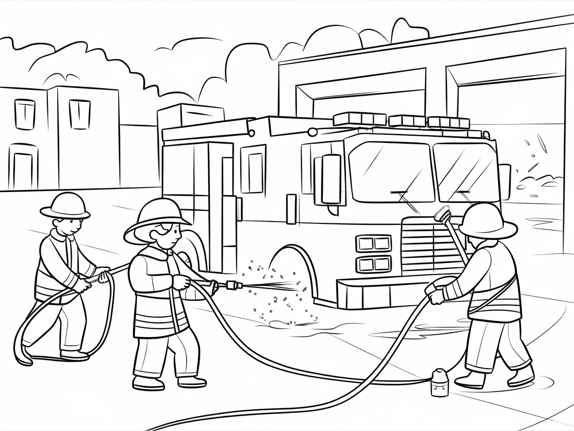 Join the Action with This Firefighter Teamwork Scene