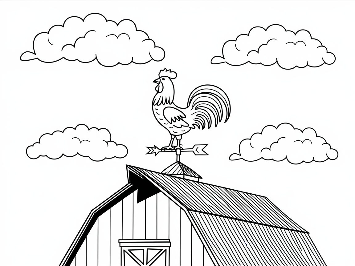 Rooster on the Barn: A Weather Vane View