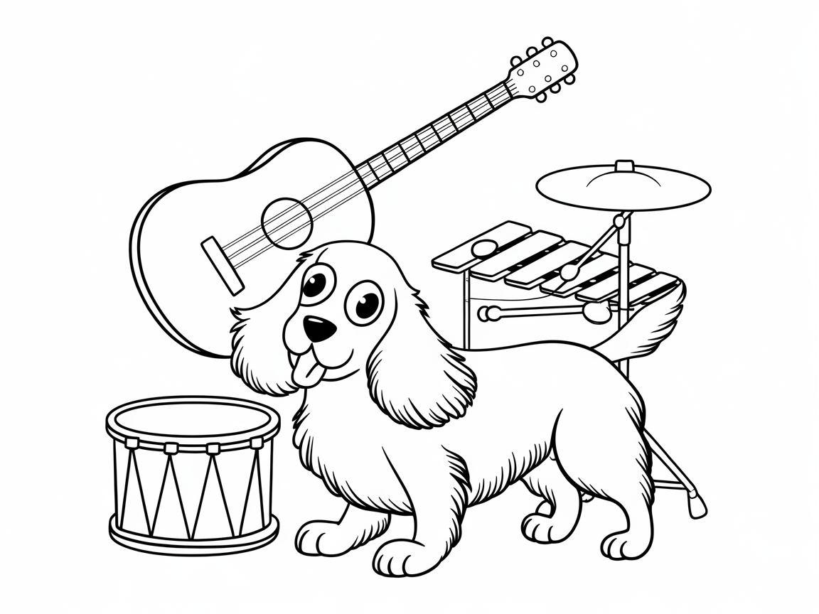 Musical Spaniel Ready to Jam