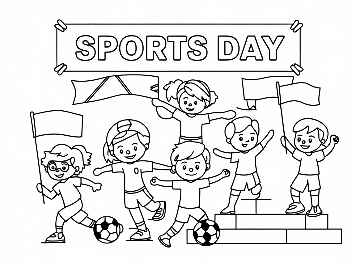 Celebrate Active Fun with This Sports Day Coloring Page