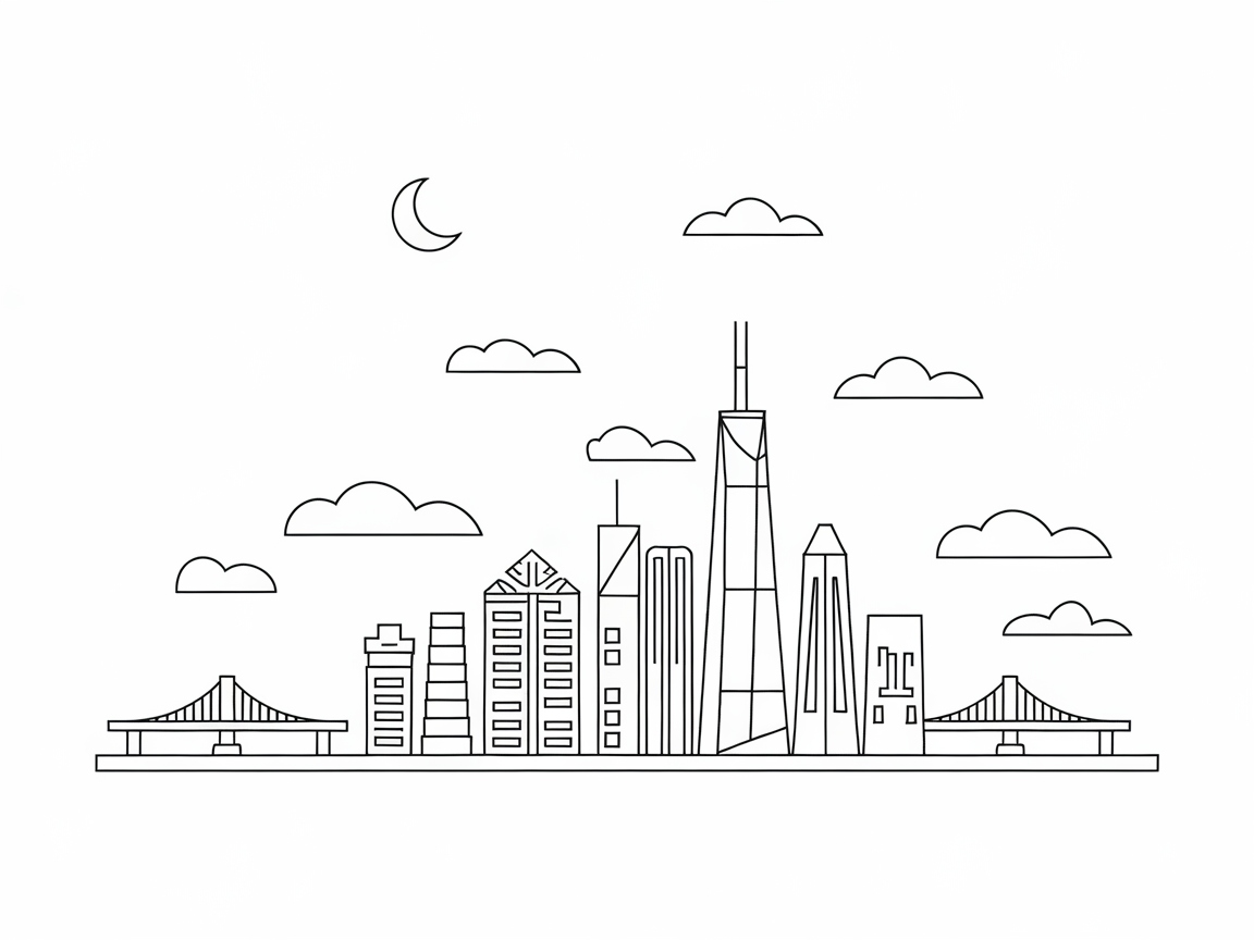 Color the Nightlife of This City Skyline