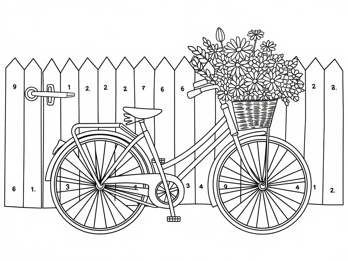 Relax with This Charming Bicycle and Florals Scene