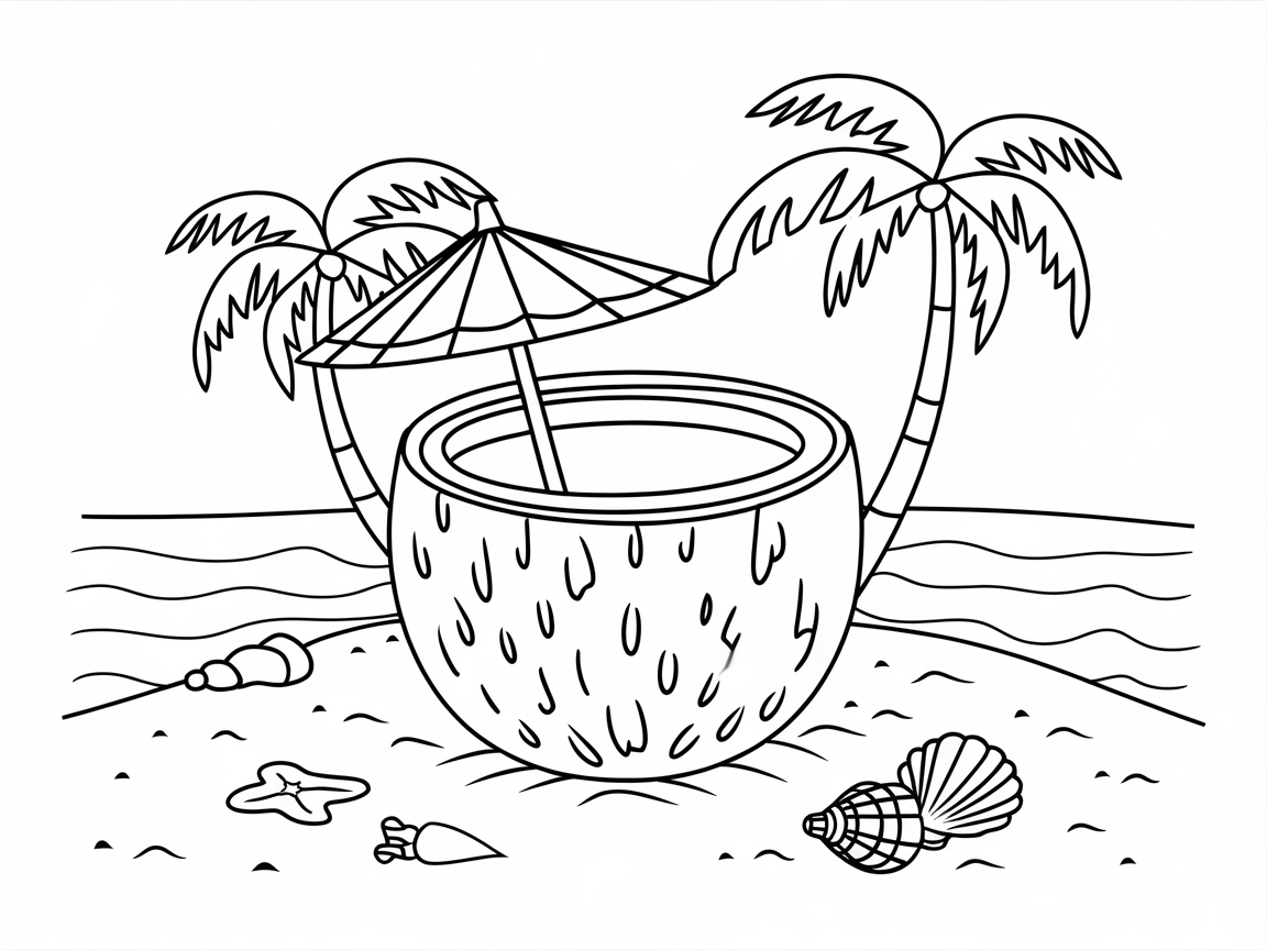 Dive into Tropical Vibes with This Coconut Beach Scene!