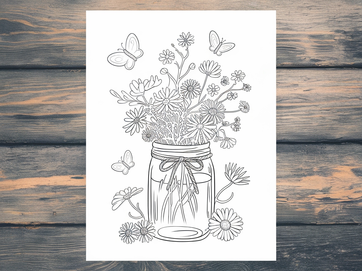 Embrace Nature with This Floral Mason Jar Scene