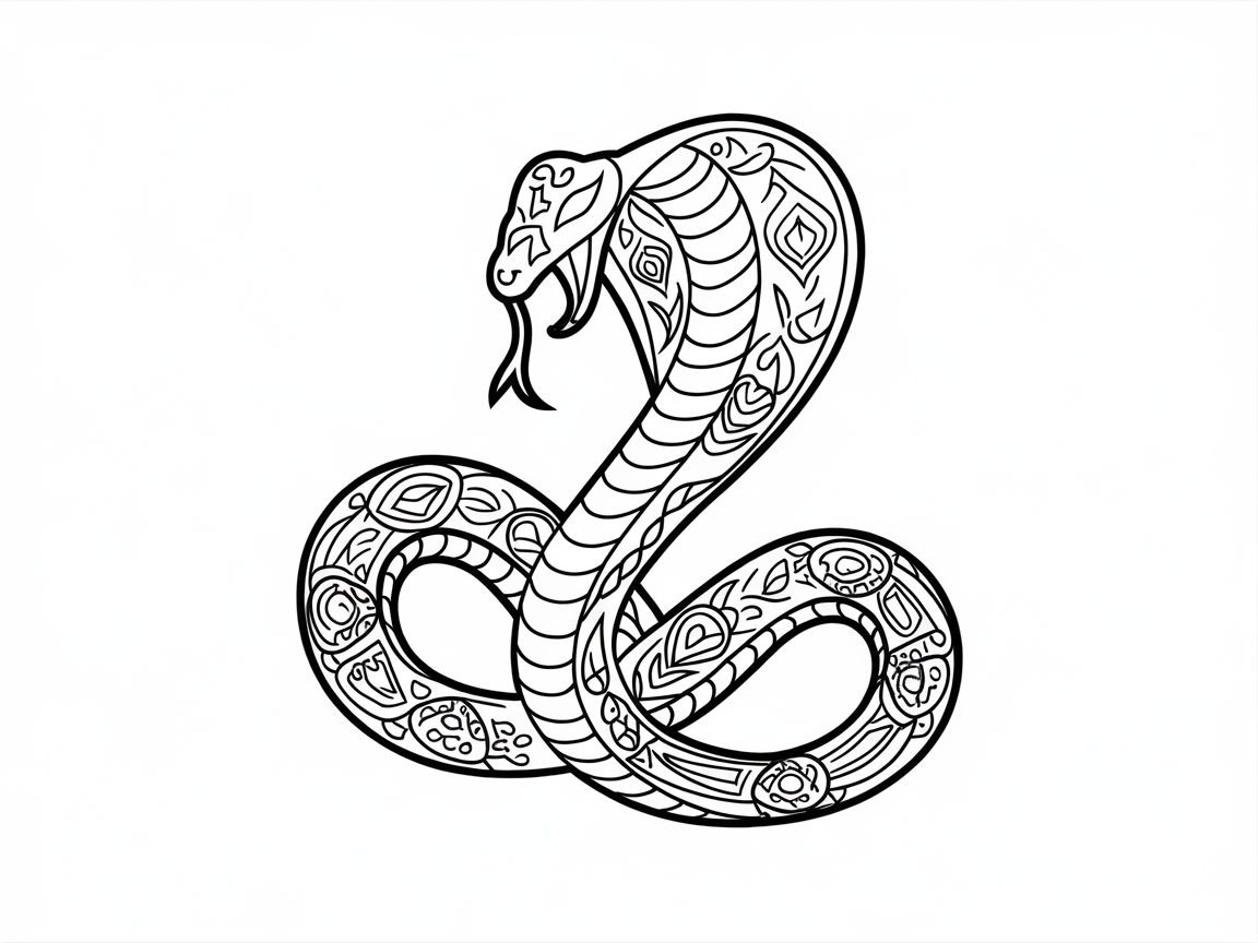 Unlock Creativity with This Intricate Cobra Pattern