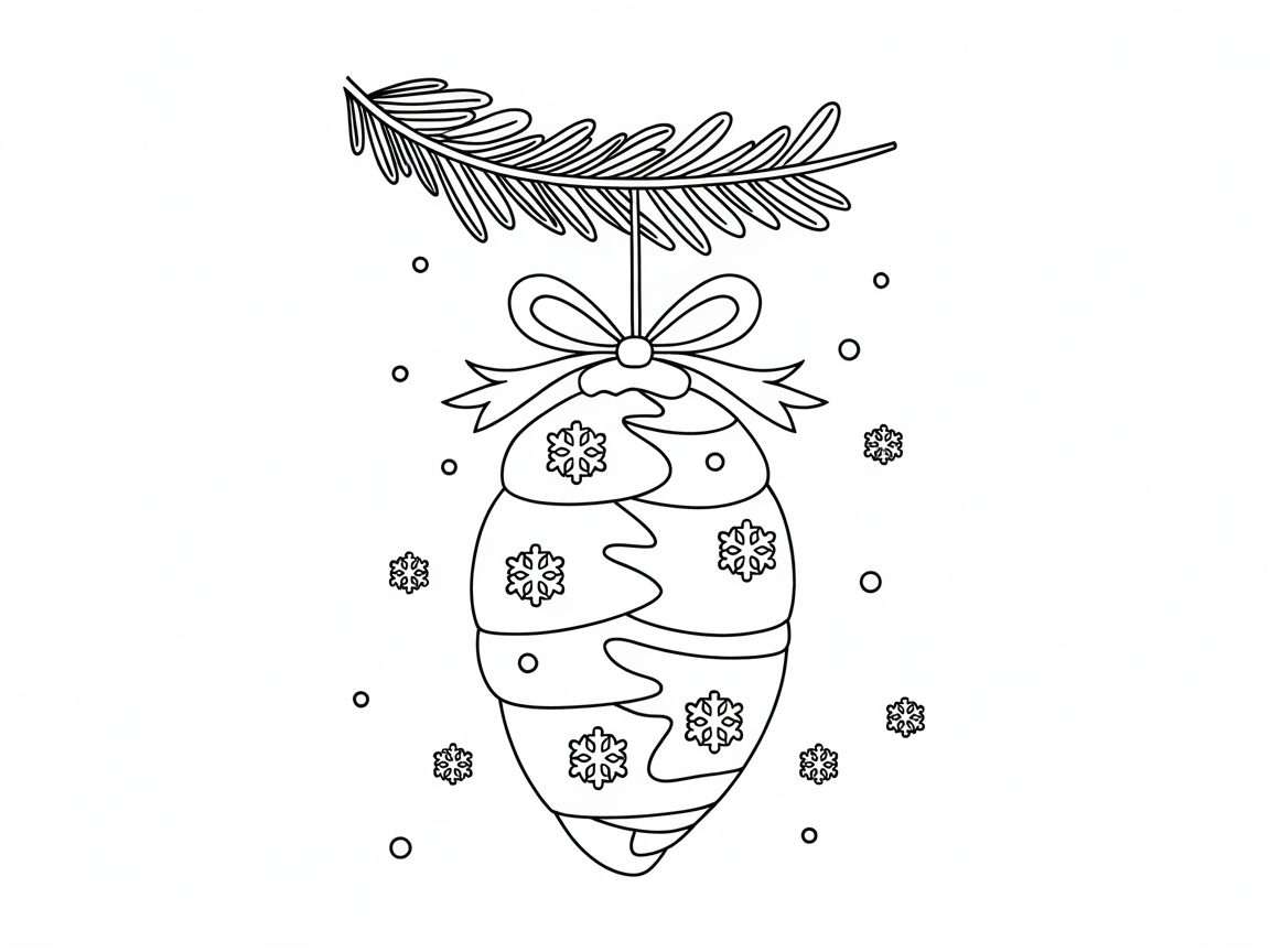 Festive Cocoon Hanging from a Pine Branch