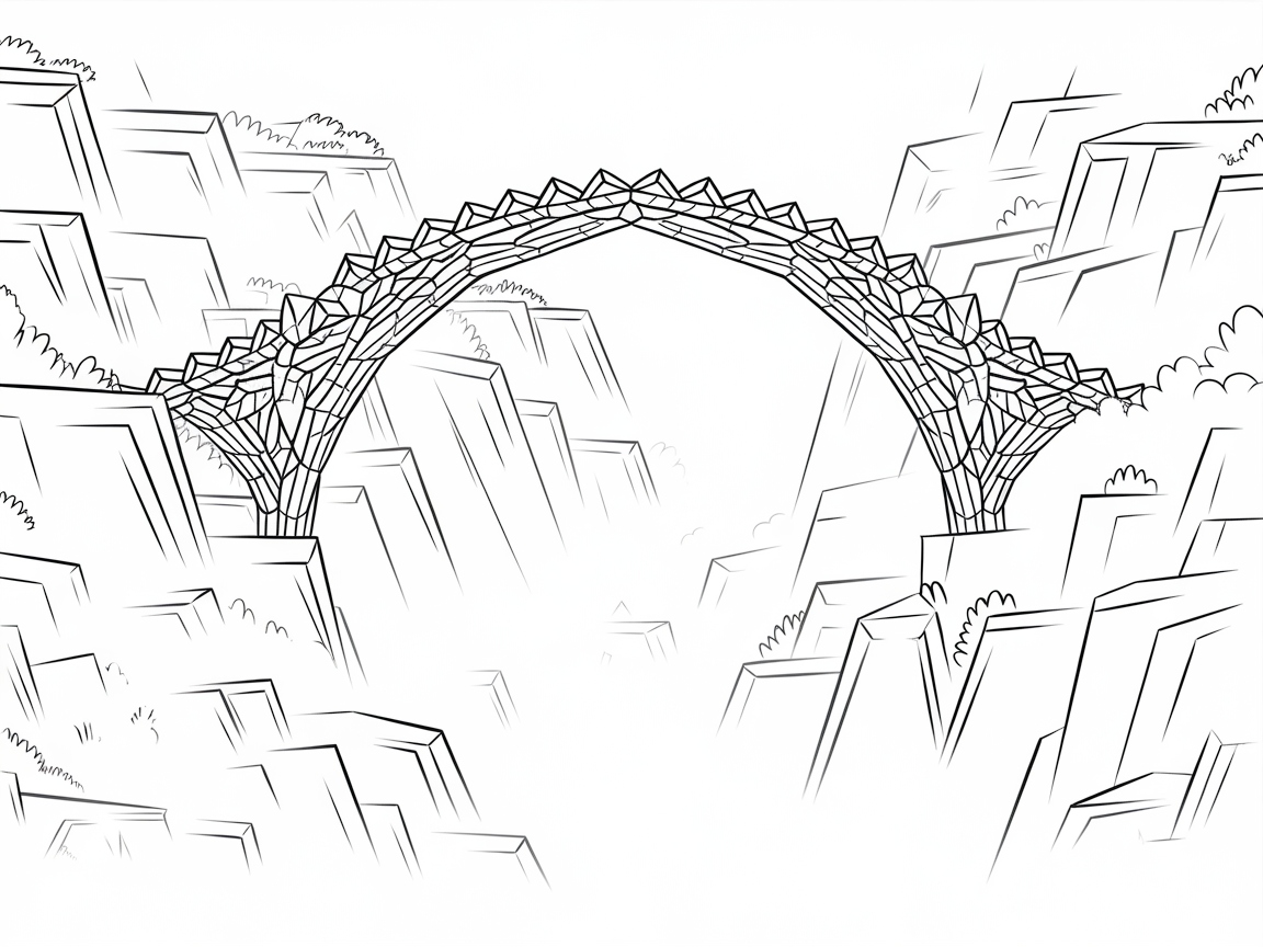 Crystal Arch Bridge Coloring Adventure