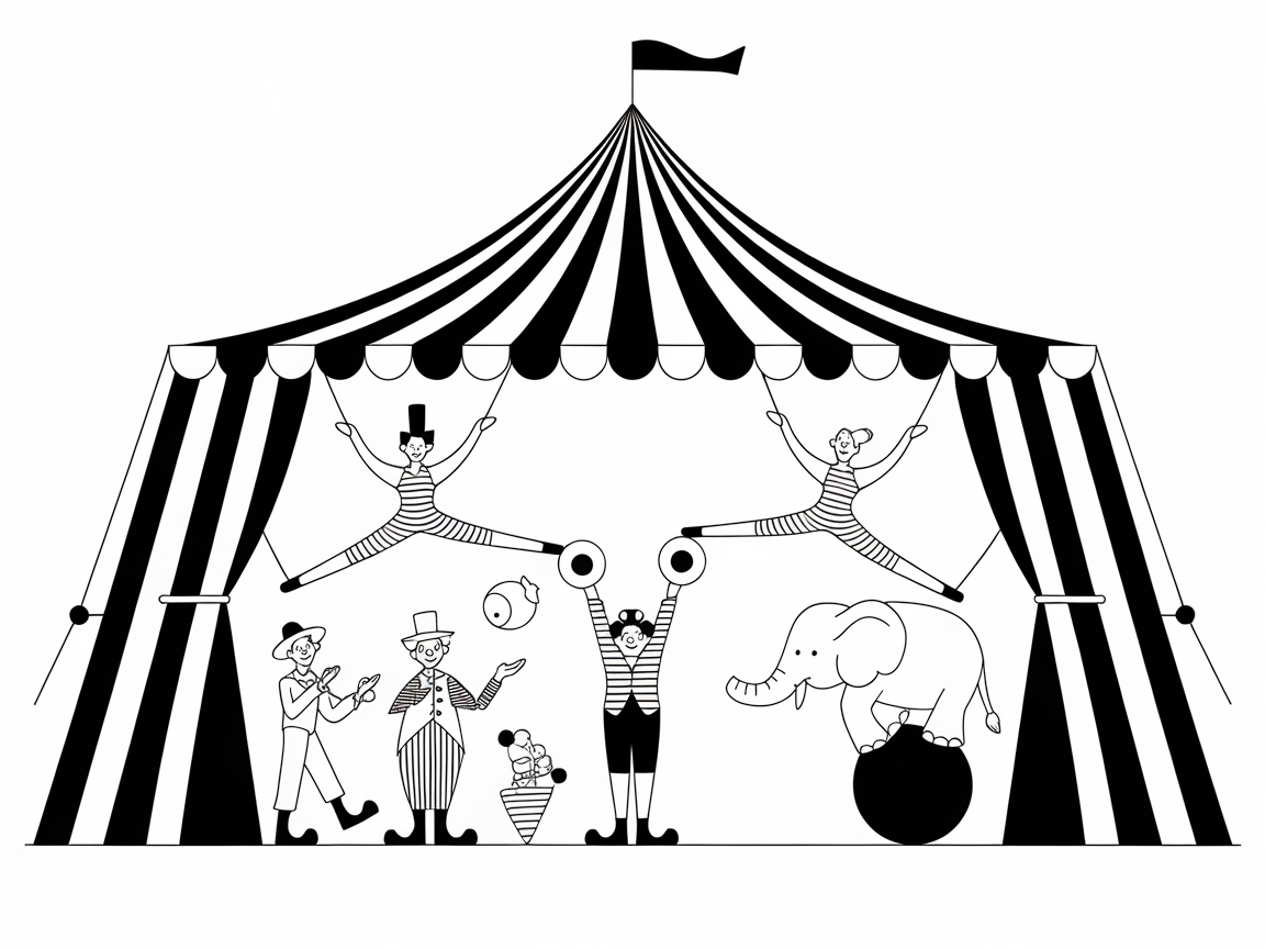 Join the Circus Fun With This Playful Coloring Page