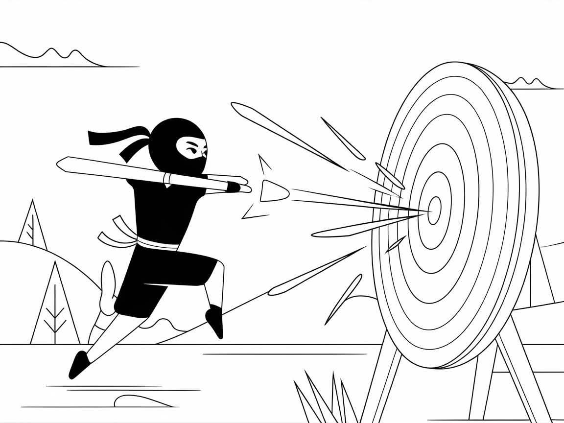 Dynamic Ninja Practicing Precision