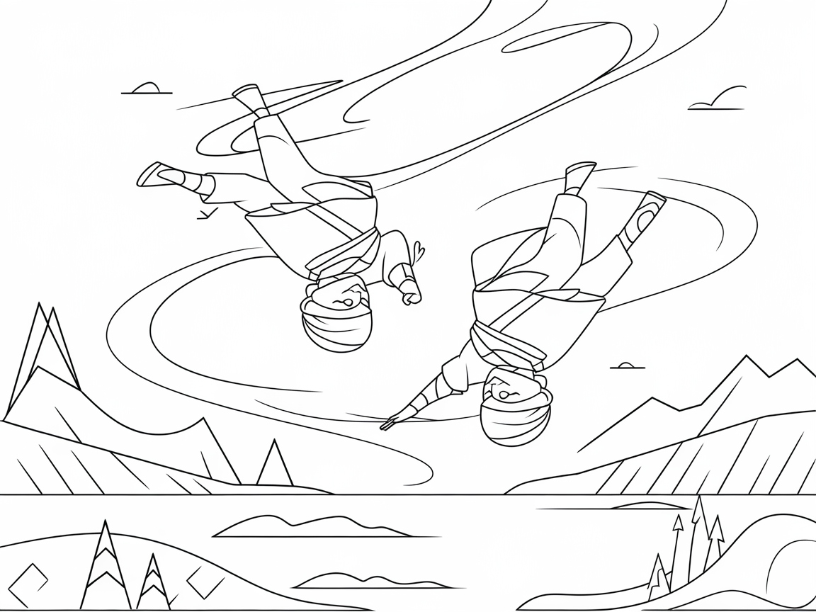 Daring Ninja Acrobatics Above Majestic Peaks