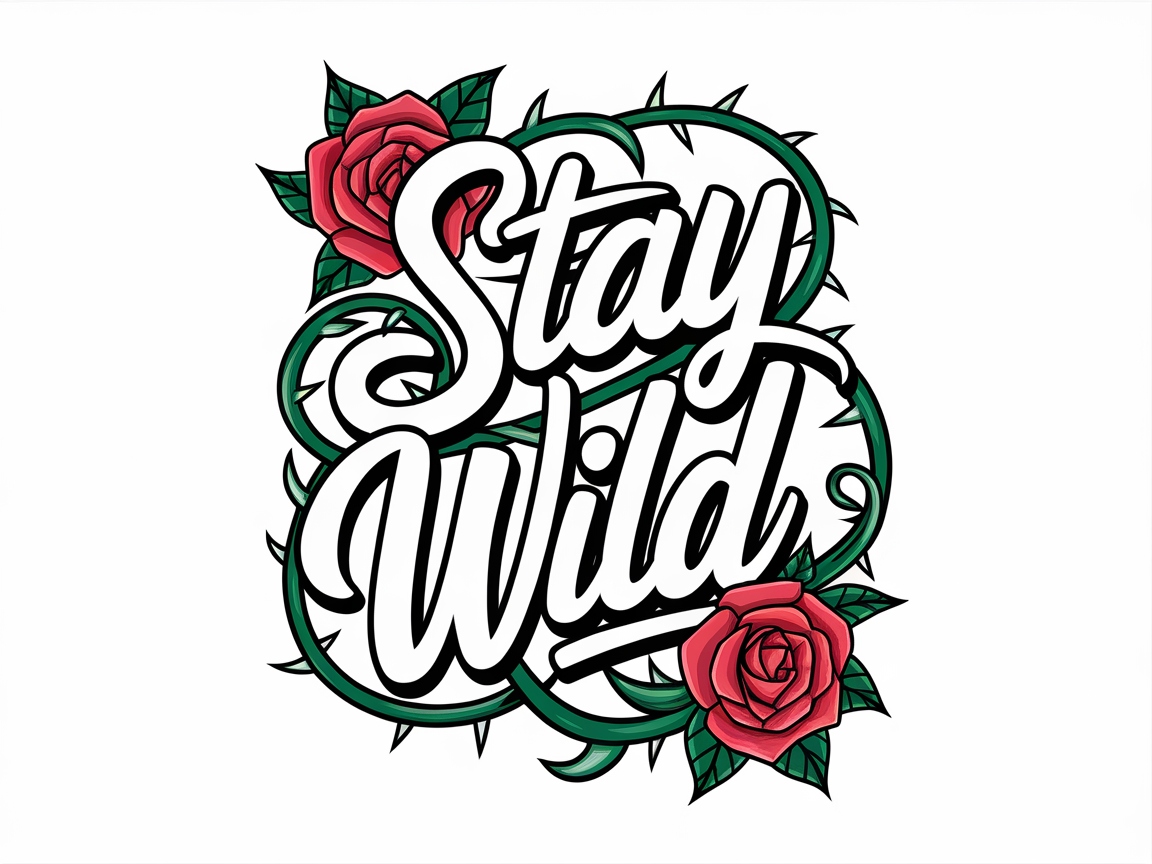 Bold Typography With Roses: Color Your Heart Out