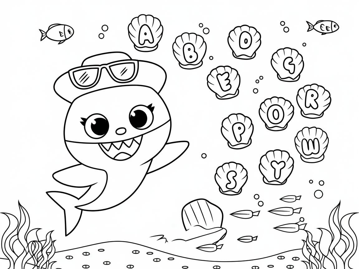 Have Fun with This Cool Alphabet Shark Scene