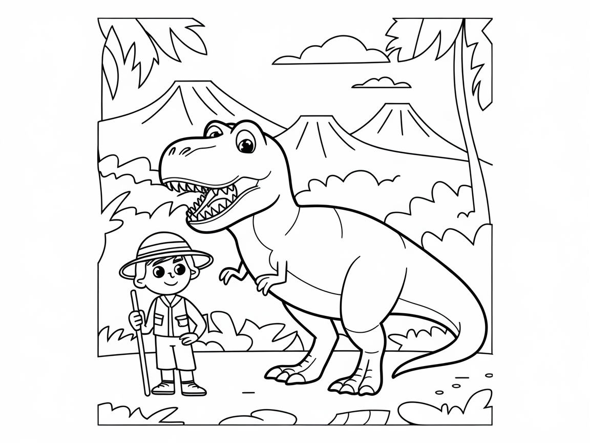 Explore the Prehistoric World with This Dinosaur Adventure Page
