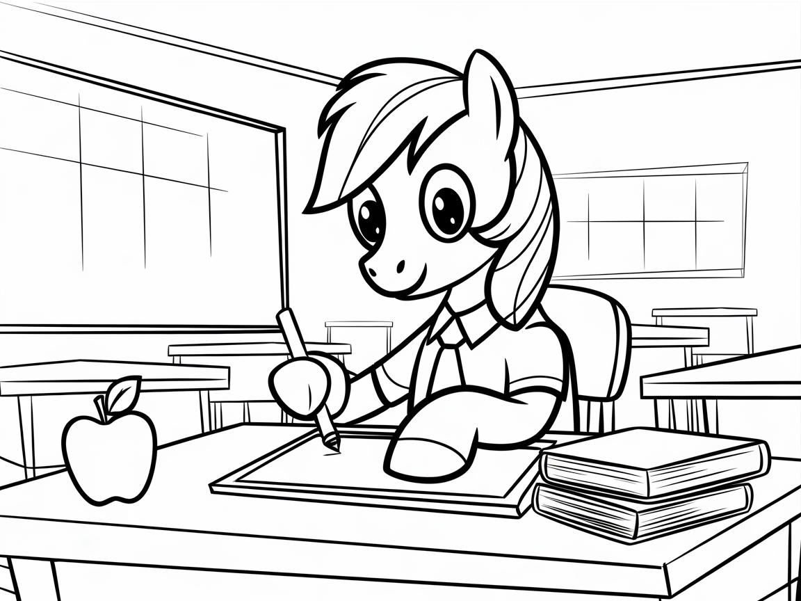 Back-to-School Pony at the Desk