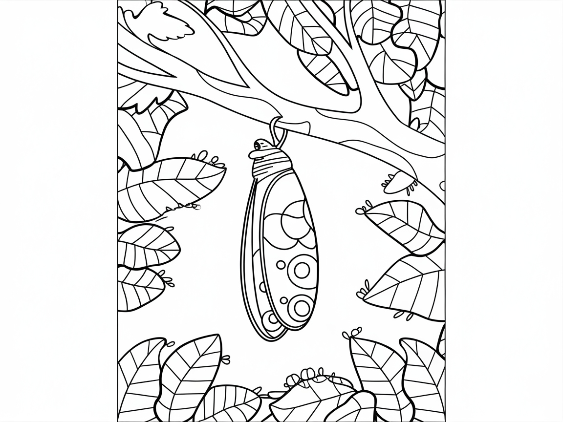 Intriguing Cocoon in a Leafy Sanctuary