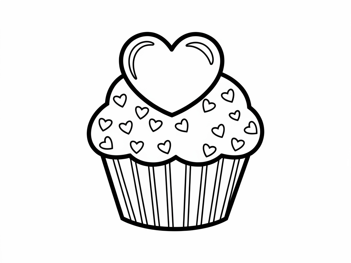 Delicious Cupcake with Heart Topping
