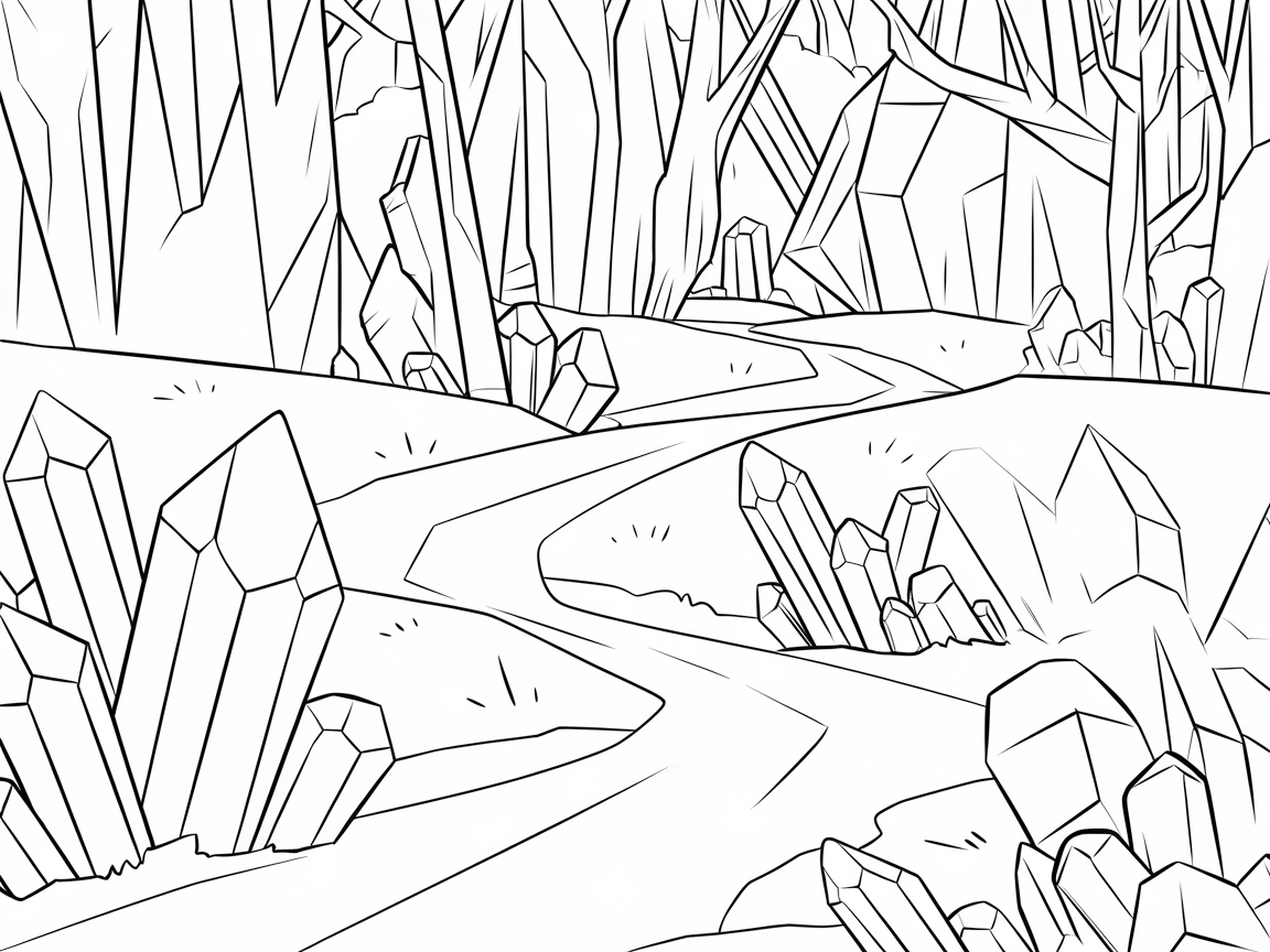 Crystal Pathway Through an Enchanted Forest