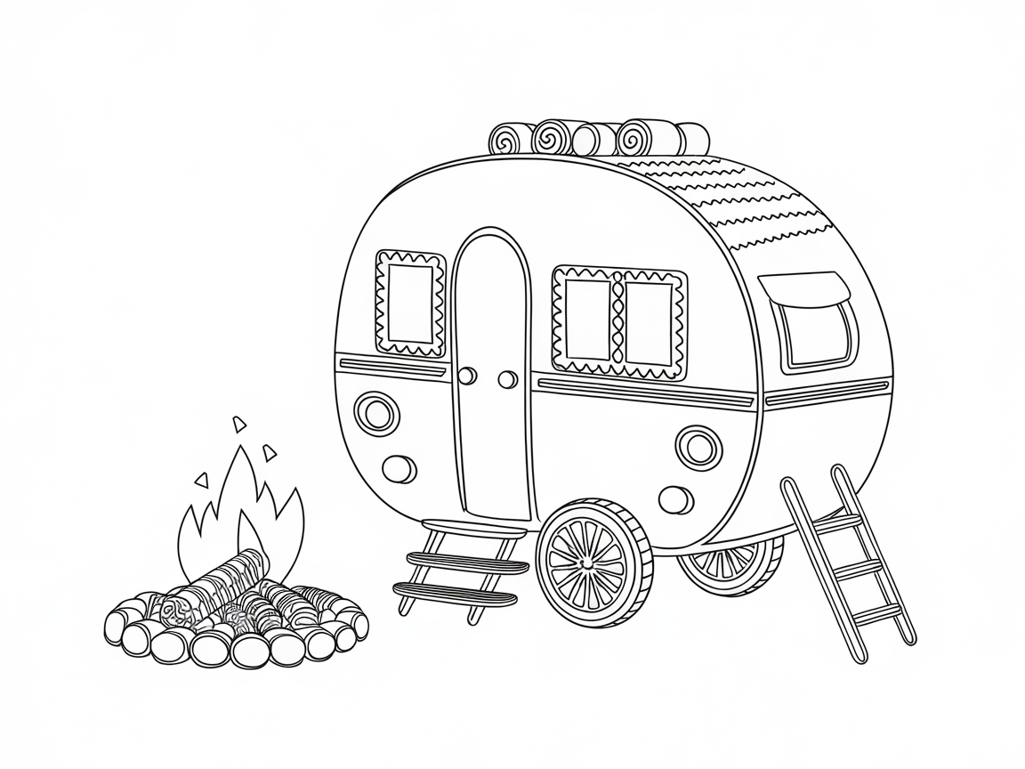 Adventure Awaits with This Camper Coloring Page