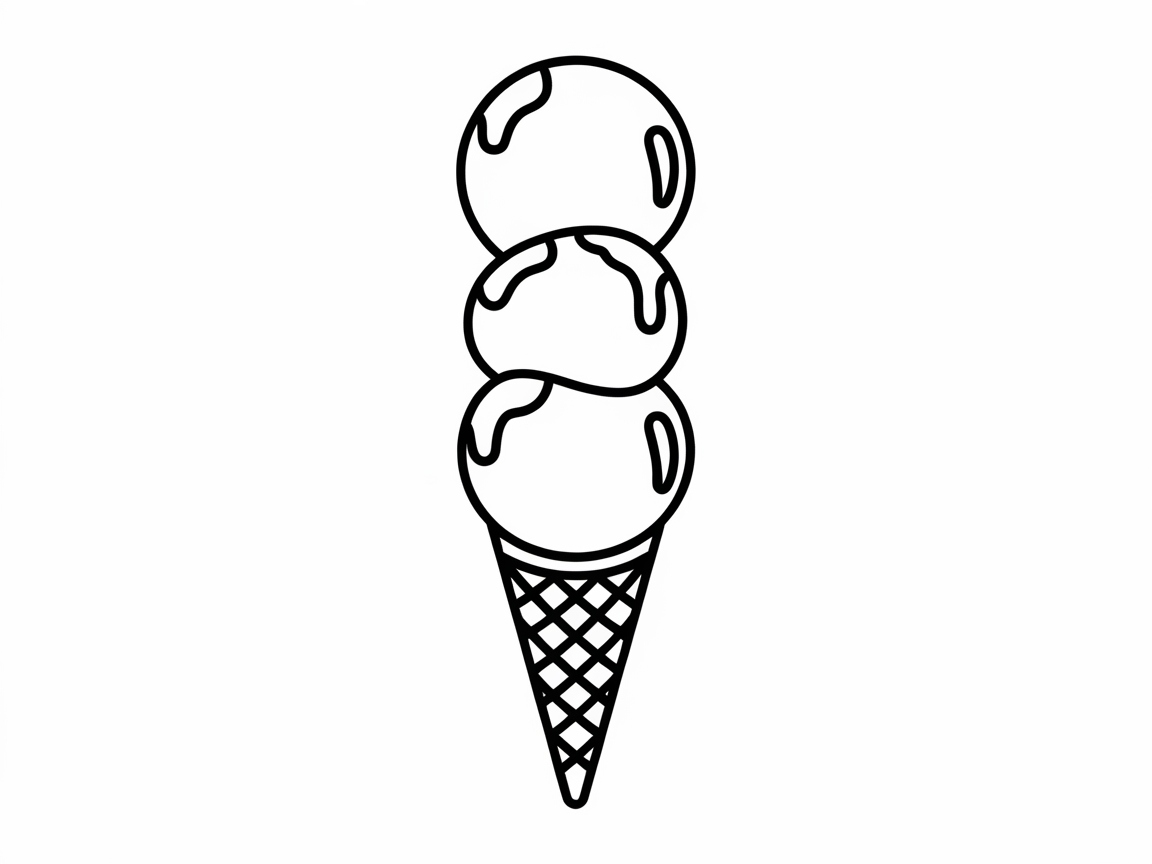 Irresistible Ice Cream Cone Coloring Page