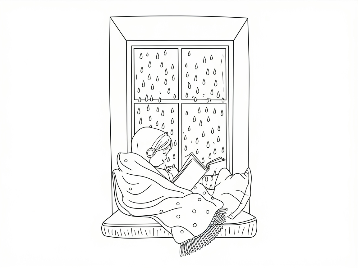 Cozy Up by the Window with a Book and a Blanket