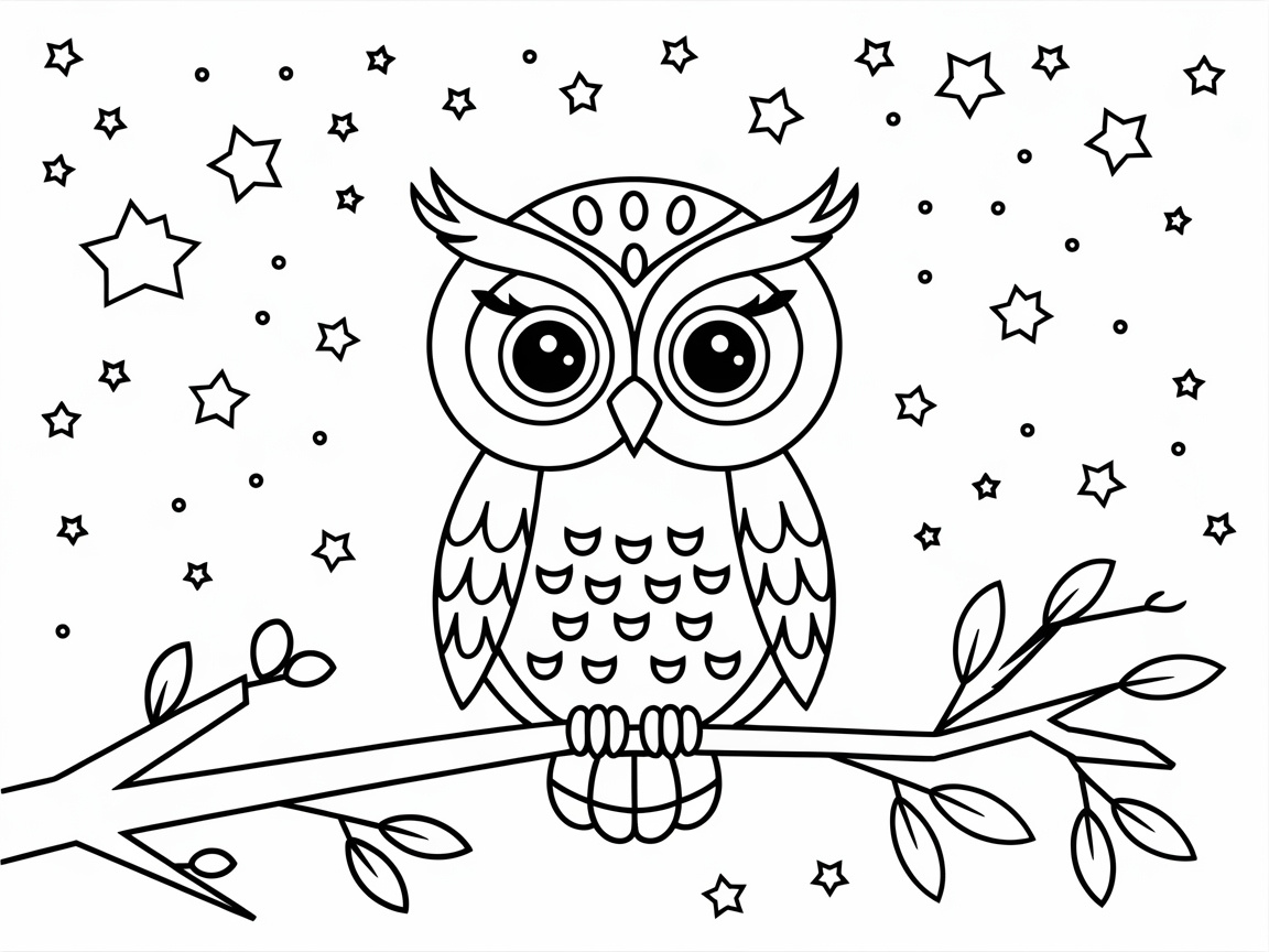 Color the Night Away with This Charming Owl Page