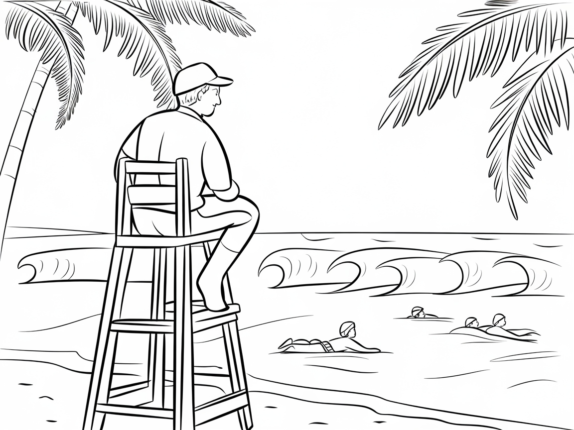 Lifeguard on Duty at a Sunny Beach