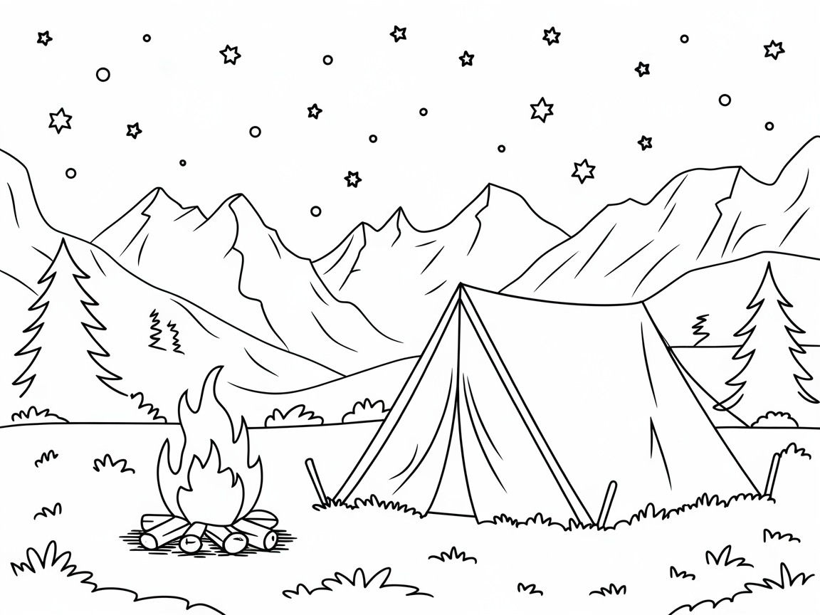 Cozy Camping Under a Starry Mountain Sky