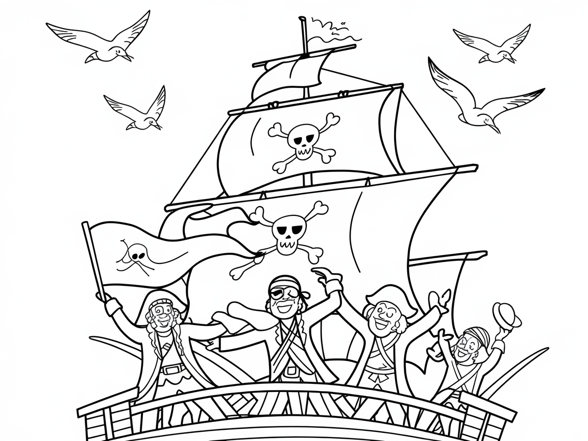 Join the Jubilant Pirates Under Skies Full of Seagulls