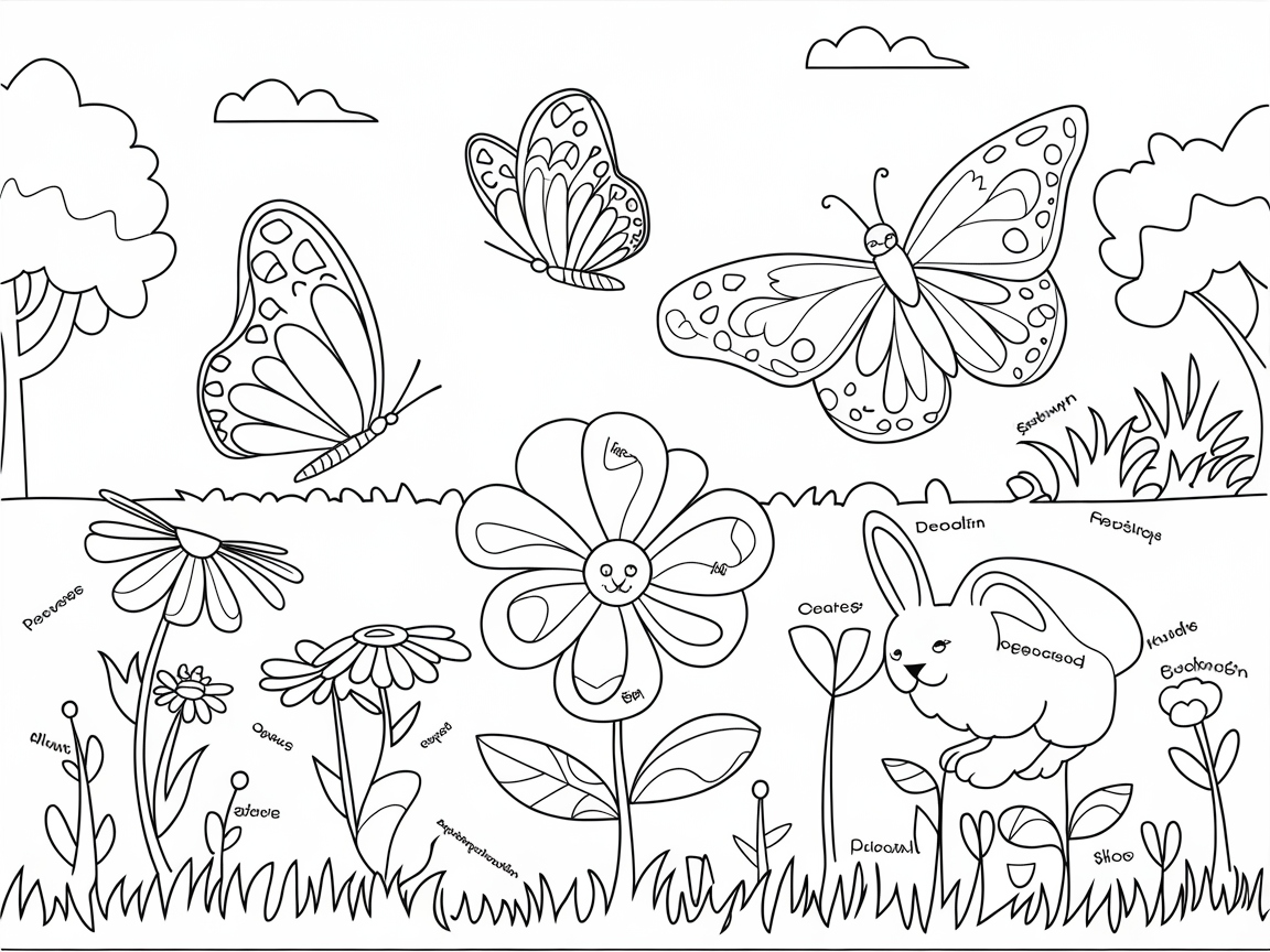 Fluttering Into Spring With This Butterfly Garden Coloring Page