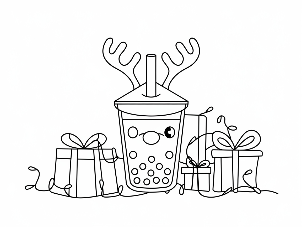 Deck the Halls with This Festive Boba Reindeer