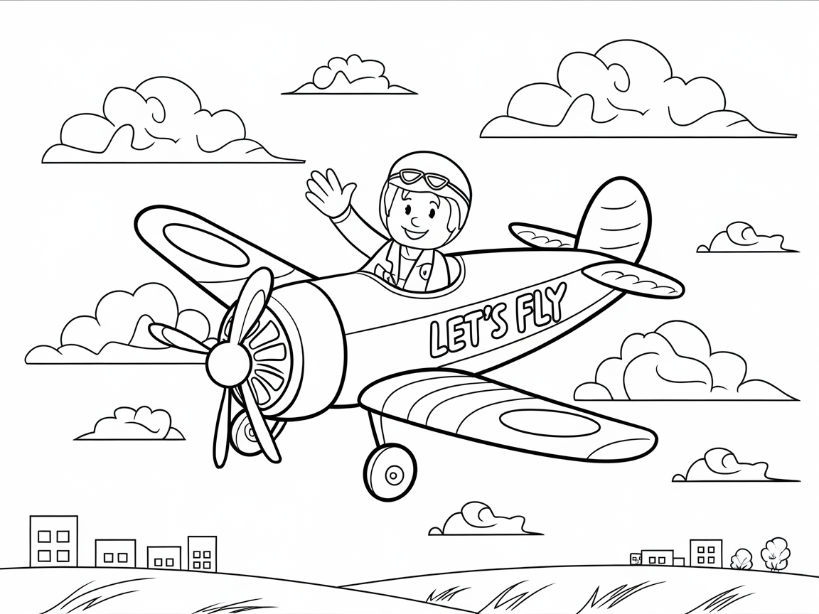 Take Off on an Adventure with This Cheerful Plane Scene