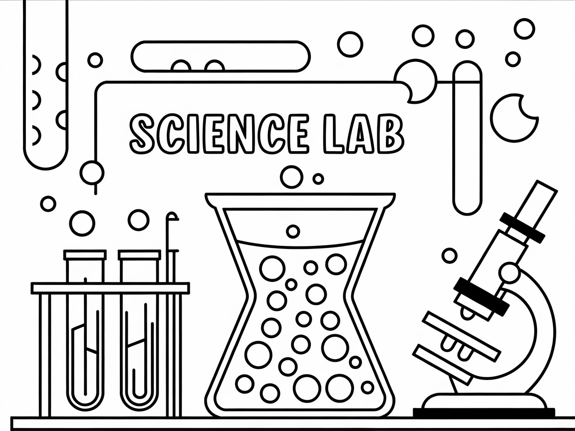 Explore Scientific Wonders with This Science Lab Coloring Page