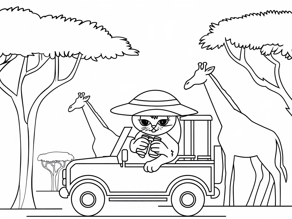 Safari Kitten Explores the Savanna