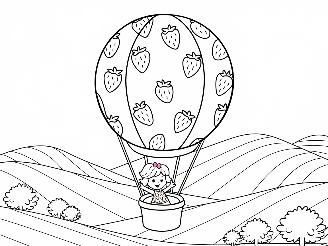 Adventure in a Strawberry Hot Air Balloon