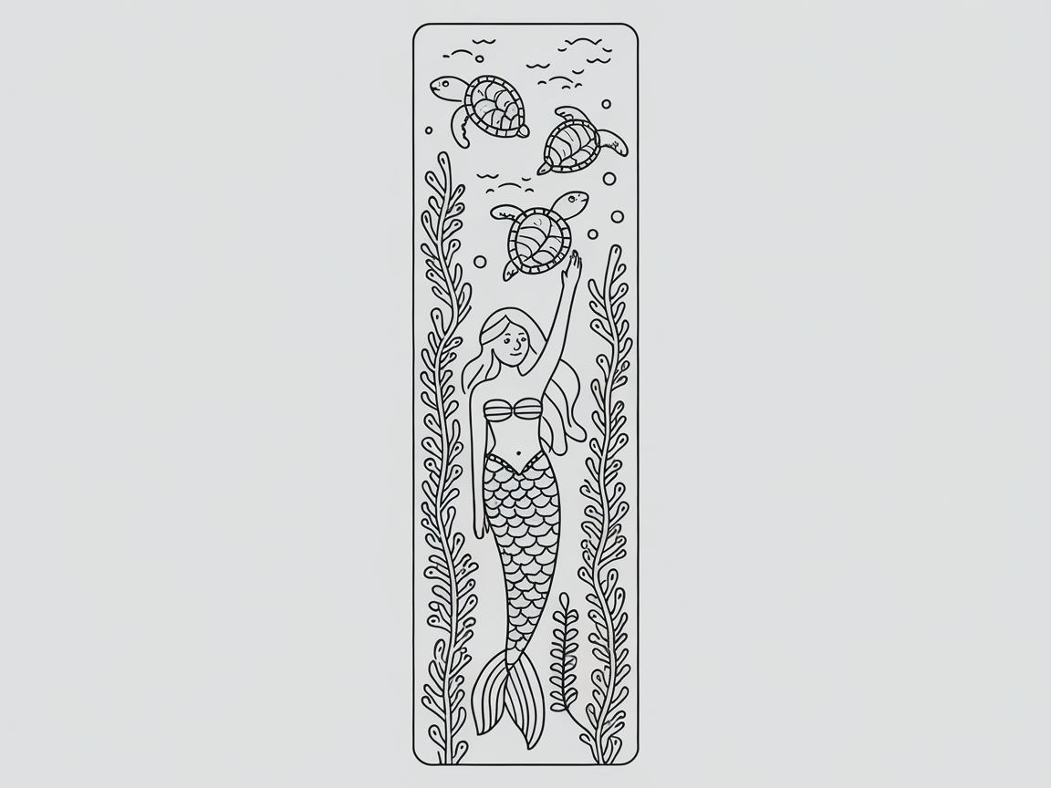 Dive into Fantasy with This Mermaid and Turtles Bookmark