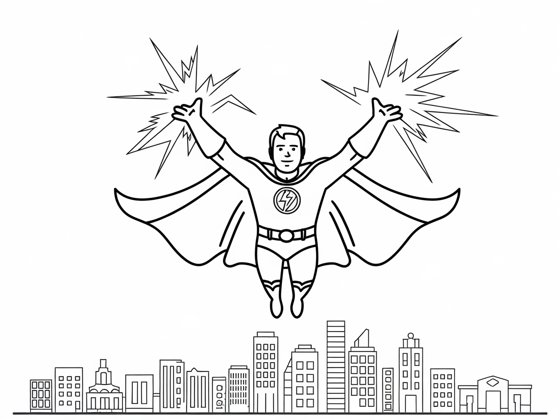 Unleash Your Inner Hero with This Superhero Coloring Page