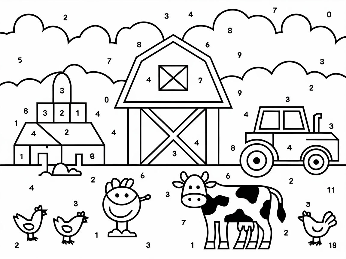 Explore Farm Life With This Colorful Barnyard Scene